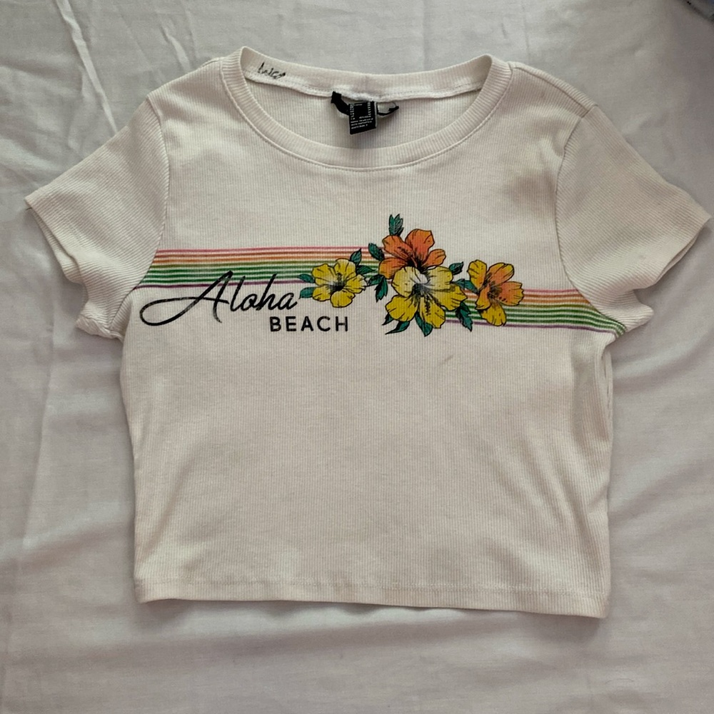 Forever 21 Aloha Beach Cropped Tee